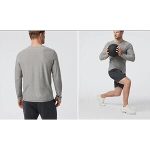 Vuori Long Sleeve Strato Tech Tee in Heather Grey Men's sz. S